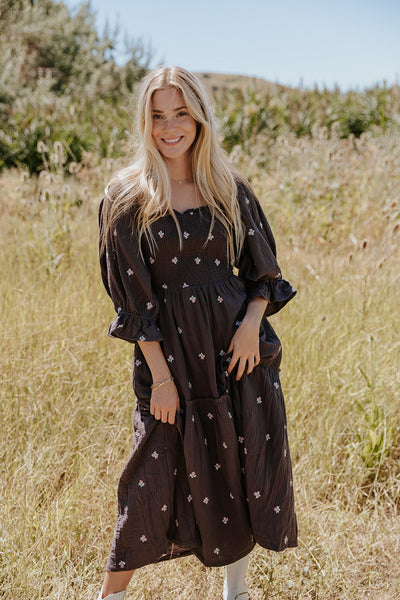 Florence Embroidered Dress Copper Threads Florence Embroidered Dress Copper Threads