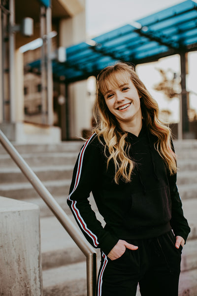 Carbon Side Stripe Hoodie