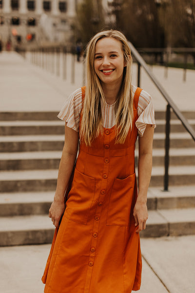 Parker Cami Dress in Burnt Orange Copper Threads Parker Cami Dress in Burnt Orange Copper Threads