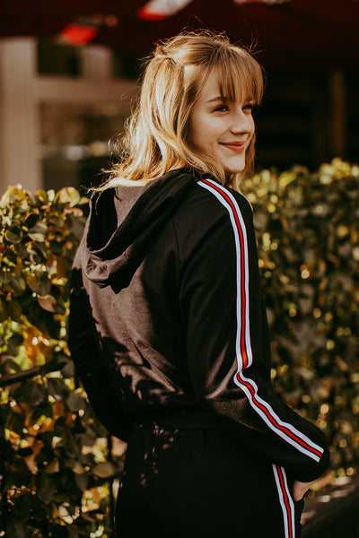 Adidas hoodie 2025 side stripe