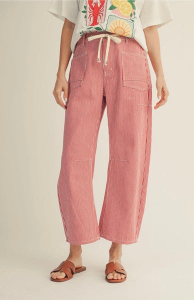 Gerti Striped Pants in Red
