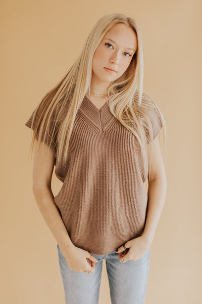 Marlowe Sweater Vest in Taupe