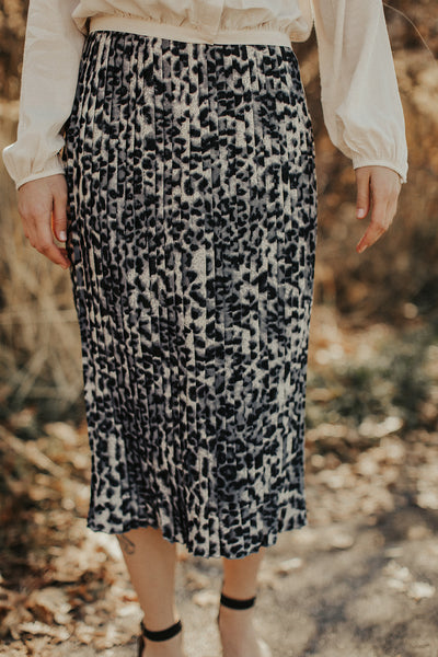 Lennon Cheetah Skirt in Grey