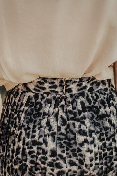 Lennon Cheetah Skirt in Grey