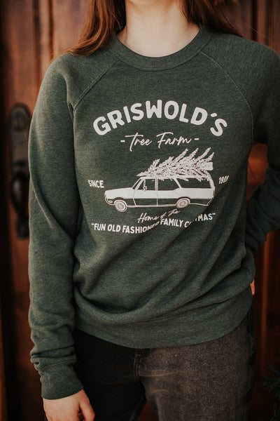 Griswold’s Tree Farm Sweatshirt in Forest