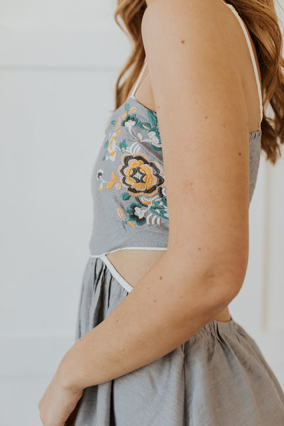 Gardenia Embroidered Mini Dress