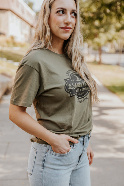 Bed and Breakfast Tee in Olive