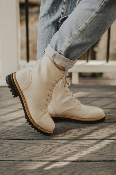 Drew Military Boot in White