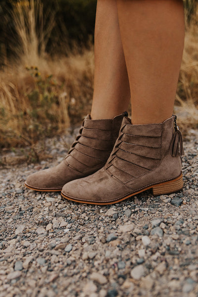 Chloe Suede Boot in Taupe