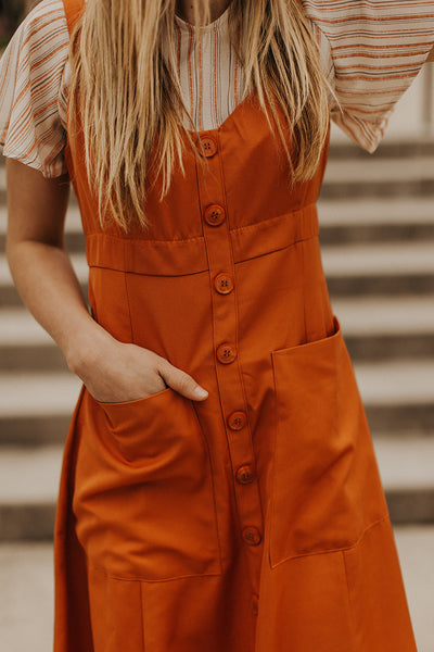 Parker Cami Dress in Burnt Orange