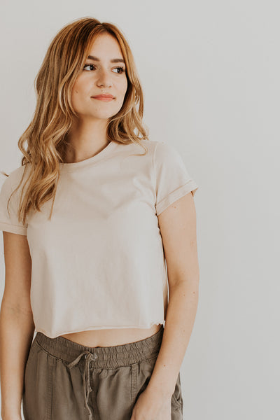 Willa Short Sleeve Top in Natural