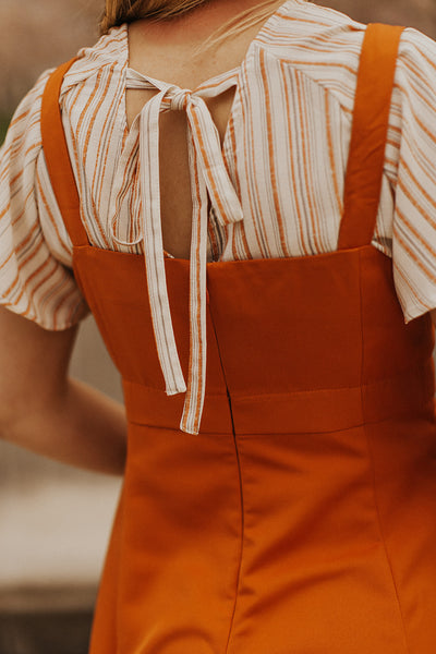 burnt orange cami dress Eva Twist Cami Maxi Dress - Linen Blend - Size S-XL